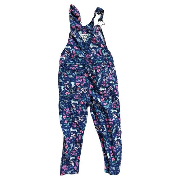 Toddler Girls Oshkosh B'gosh Multi Floral Printed Overalls Coverall - Sz 4T - Picture 4 of 4